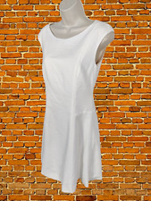 ZARA BASIC IVORY FIT & FLARE DRESS SIZE EUR MEDIUM M ROUND NECK SLEEVELESS ZIP