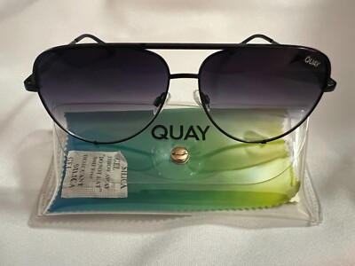 Quay High Key 26 Sunglasses Black Fade Aviators