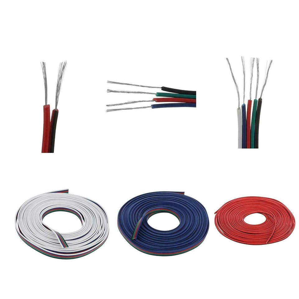 2Pin 4Pin LED Strip RGB Extension Cable Wire Adapter Clip Connector 8mm 10mm - Image 3 of 4