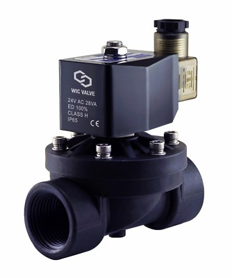 #ad 1quot; Inch PA66 Plastic Electric Solenoid Zero Differential Process Valve 24V AC $69.99