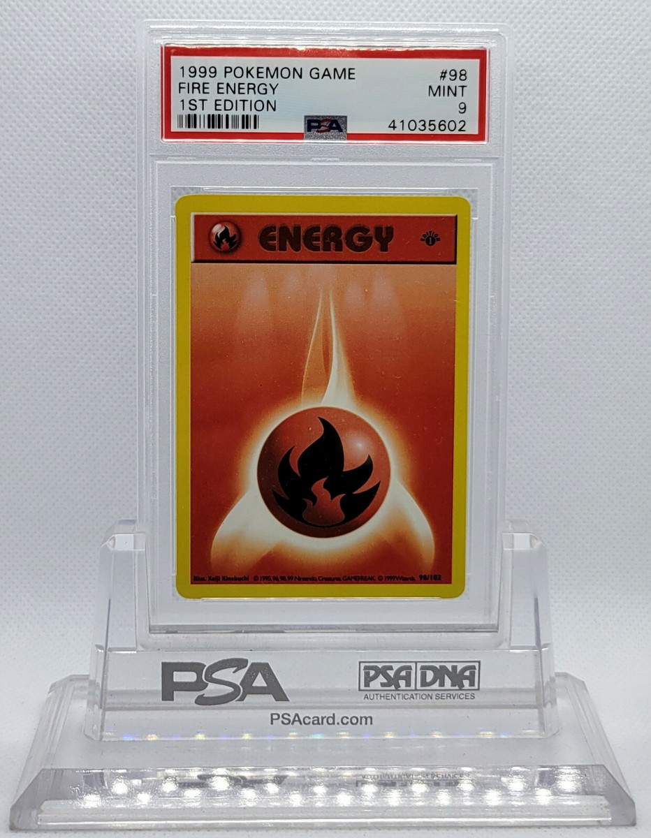 Pokemon 1ST EDITION 1999 BASE SET FIRE ENERGY #98 COMMON CARD PSA