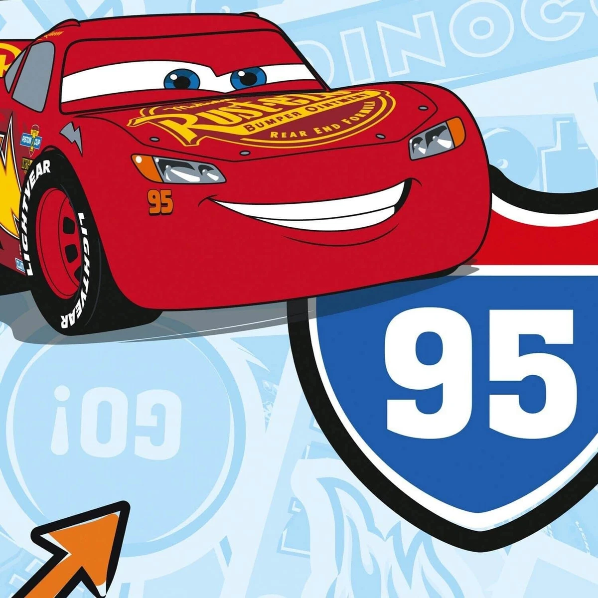 Rollo Papel Pintado Dormitorio Coches Disney 53cm x 10m Rollo Azul Lets Race No Tejido