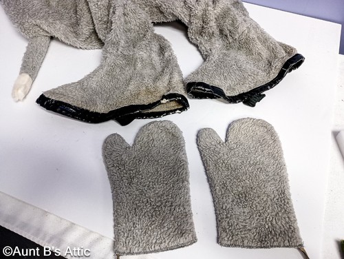 Donkey Mascot Costume Adult 4Pc Gray Faux Fur Jumpsuit Mitts & Head XL - Picture 10 of 11