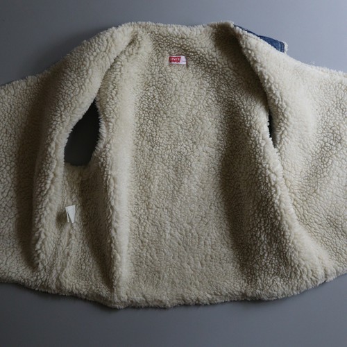 Vintage Levis Orange Tab Sherpa Fleece Trucker Jean Denim Vest Sz XL - Picture 4 of 8