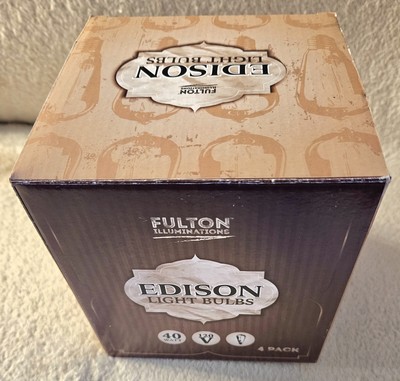 Fulton Illuminations FOUR~4~FOUR Pack Edison Light Bulbs 40W 120v NMIP~Ppd2U!