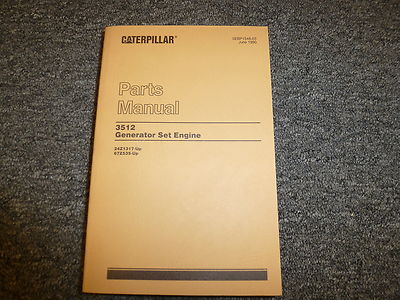 Caterpillar Cat 3512 Generator Set Engine Parts Catalog Manual Book