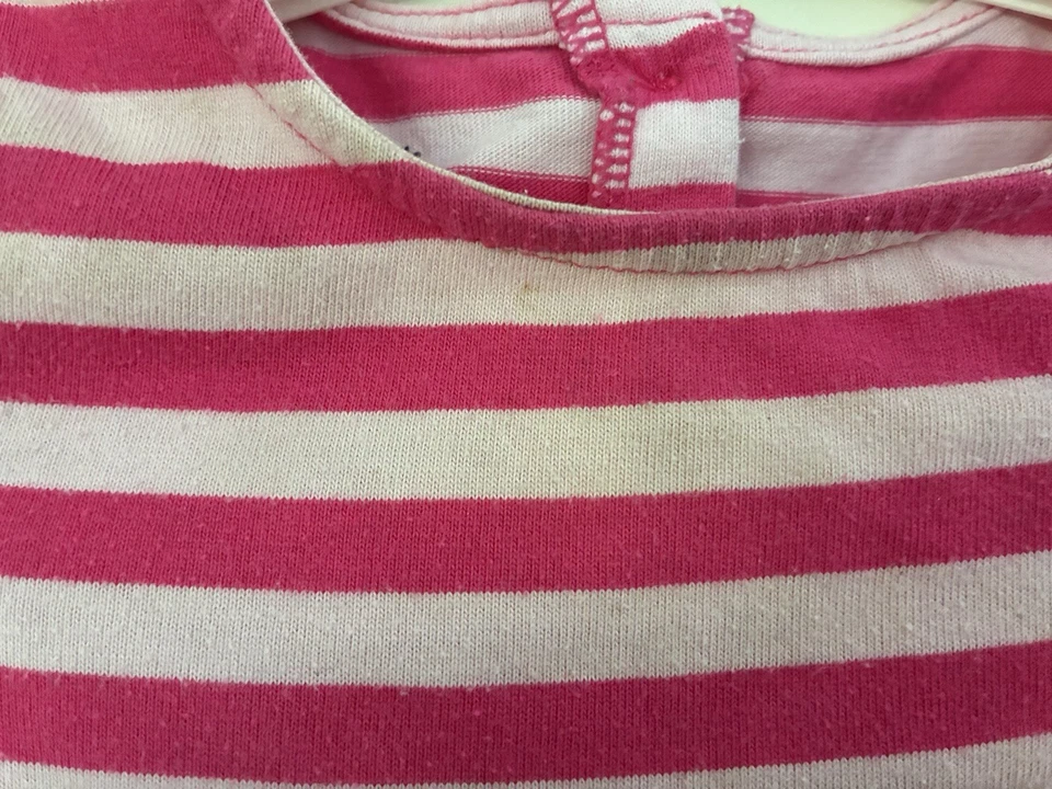 Blusa infantil sede bebê meninas listrada babado arco algodão manga longa rosa 12M - Imagem 4 de 4