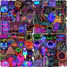 Aufkleber 200 St�ck Neon Sticker Set Wasserfeste Vinyl Sticker Decals Coole