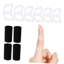 10Pcs Oval Finger Splints  Sleeves Kit, 6 Graduated Size 4,5,6,7,8,9 Clear