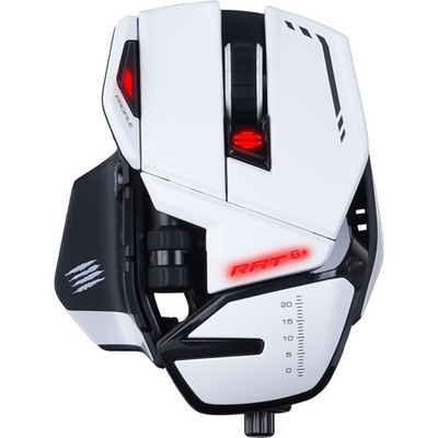 MadCatz R.A.T. 6+ White Optical Gaming Mouse PC-Maus Kabel