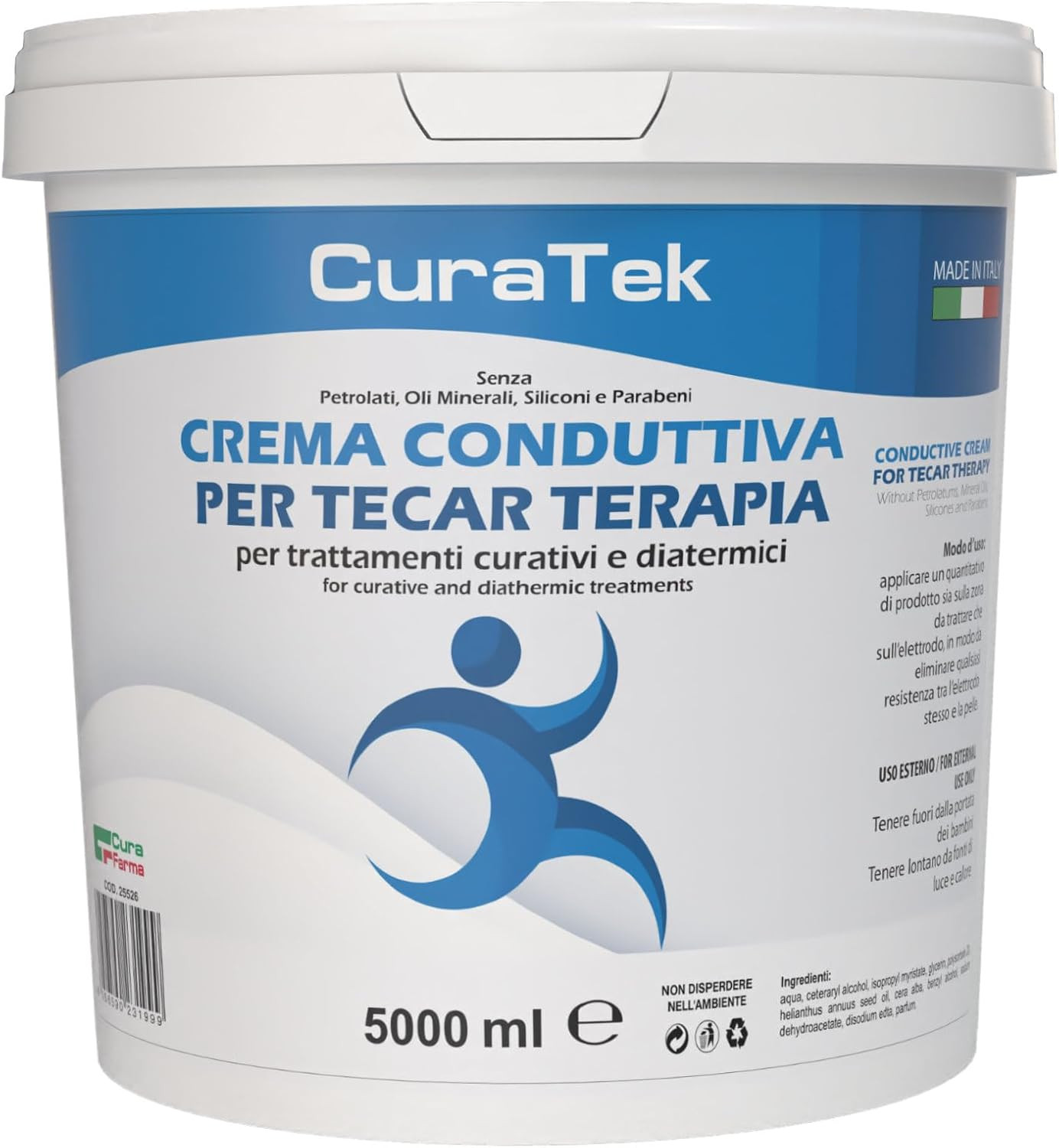 Crema Conduttiva Curatek 5L per Radiofrequenza e Diatermia Medicale