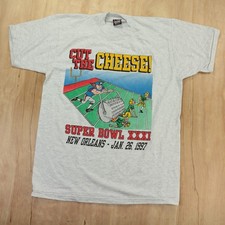 vtg 90s usa made single stitch Super Bowl XXX1 31 t-shirt patriots packers LARGE