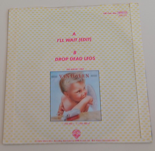 VAN HALEN - I'LL WAIT VINYL 45. PLAYS EXCELLENT. W 9213. - Picture 2 of 6
