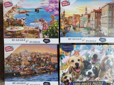 4x Puzzle, Spielepaket, 1000er Puzzles, Für Puzzleliebhaber