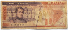 Mexico 5000 Pesos 1985 Circulated Banknote KM# 87