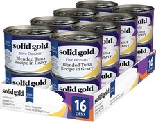Solid Gold Wet Cat Food Shreds in Gravy, 16ct/3oz Cans