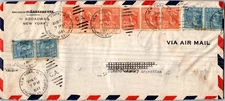 1941 New York NY USA Delayed Plane Mail Cover To Buenos Aires Argentina