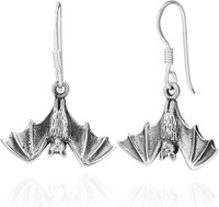 Fledermaus Ohrringe 925 Silber 15X20Mm Vampir Halloween Damen Schmuck