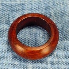 Domed Hardwood Ring Made from Briarwood - Size 7.0 US 