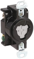 Hubbellock Black Locking Receptacle, 20 Amps, 125VAC Voltage, NEMA...