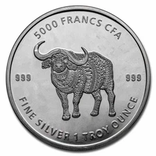 2020 Republic of Chad 1 oz Silver Mandala Buffalo (Abrasions)