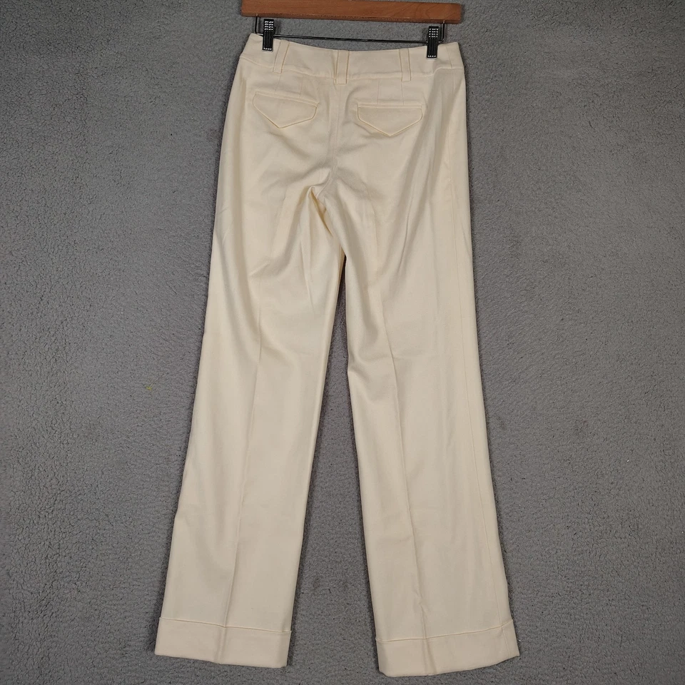Pantalones de vestir para mujer Ann Taylor Margo 0P forrados en crema elásticos pierna recta nuevos con etiquetas Foto 2 de 4