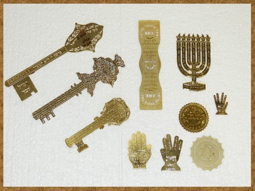 10 Jewish Kabbalah Amulets 24K Gold Plated: Segula for Parnassah & Success