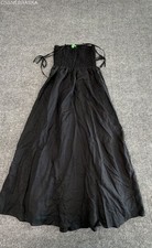 J.Crew Women's Black Re-Imagined Smocked Tie Strap Midi Dress Sz S