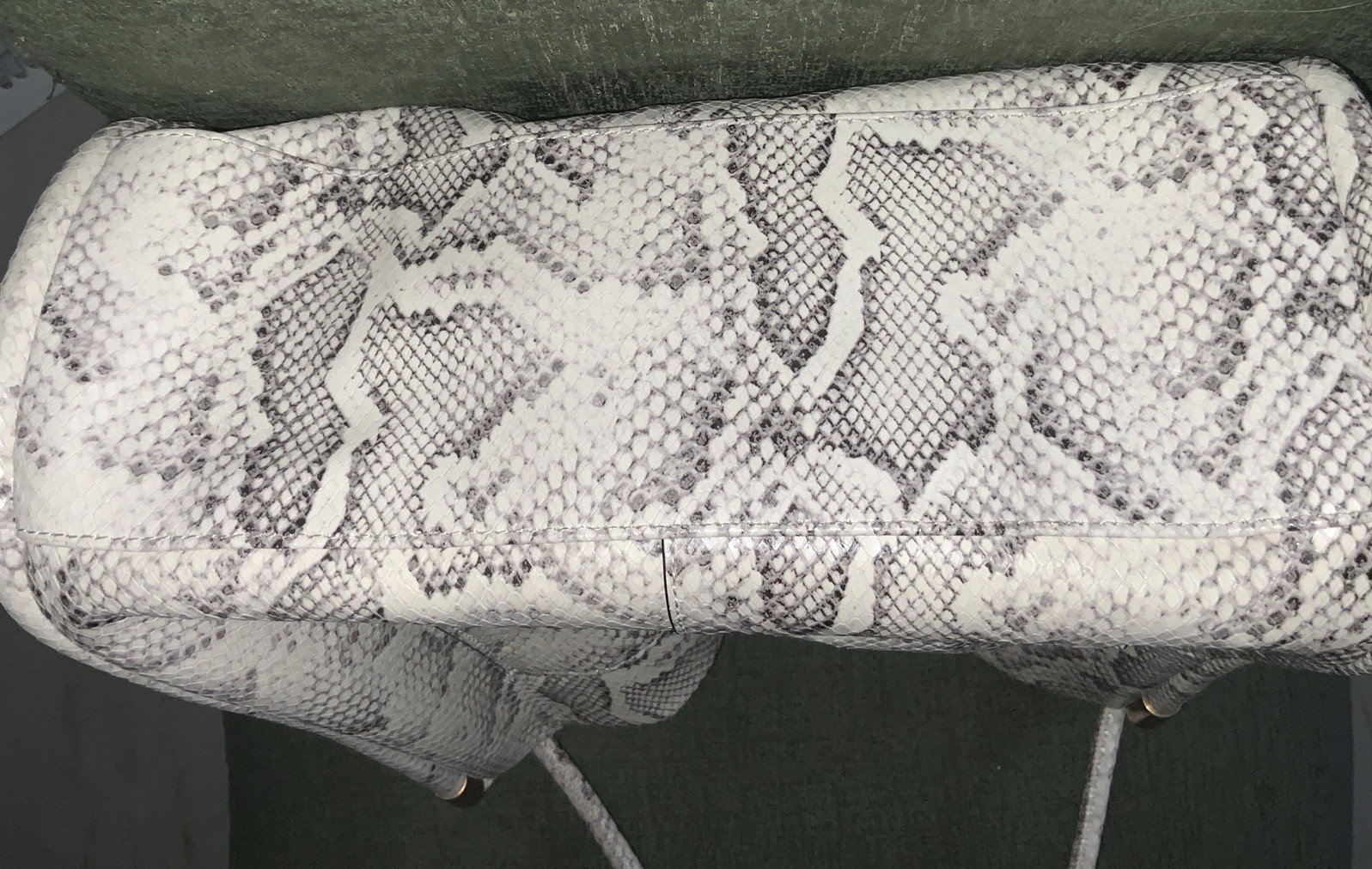 THACKER Leather Natural Python/Snakeskin Handbag … - image 3