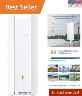Long Range Dual-Band WiFi Extender - Omada AX3000, PoE Powered, All-Weather