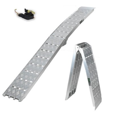 Auffahrrampe Motorradrampe Quadrampe Alu 226 cm 680 kg klappbar geriffelt