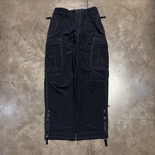 Vintage Mudd Pants Womens S Black Cargo Nylon Baggy Skater Wide Leg Rave Y2K