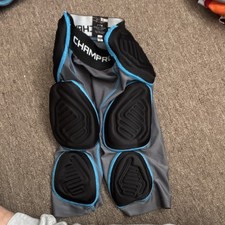Champro Youth Small Padded Football Shorts Gray Black Blue Polyester Spandex