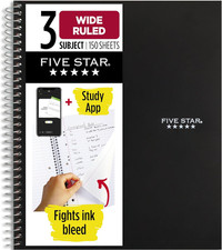Spiral Notebook  Study App, 3 Subject, Wide Ruled Paper, 8" X 10-1/2", 150 Shee