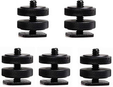 5 Packs Hot Shoe to 1/4 Adapter, Black, Portable Electronic Device Mount, Compat