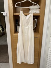 Reformation Juliette Dress Ivory Size 6  Midi Slip Spaghetti Strap Wedding