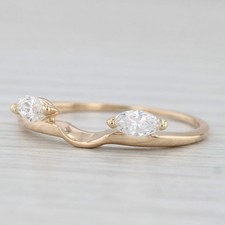 0.28ctw Diamond Ring Enhancer Wedding Band Guard 14k Yellow Gold Size 6.5 Bridal