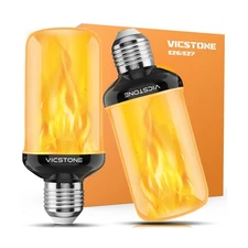 Vicstone Upgraded LED Flame Light Bulbs, 4-Mode Flickering Light Bulbs with U...