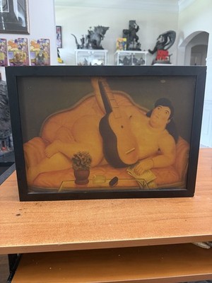 Woman with the Guitar by Fernando Botero On Canvas Art Landscape