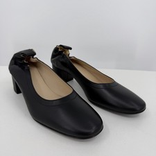 Everlane Italian Leather Day Heel size 7.5 Women's Black Elastic Back Comfort