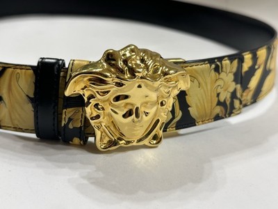 NEW VERSACE Medusa Gold Belt Buckle Black Yellow Baroque & REVERSIBLE! 70/28 $_57.JPG?set_id=880000500F main image 4