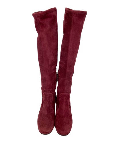 PRADA Boots Women's Size 35 Red Suede - Picture 5 of 10
