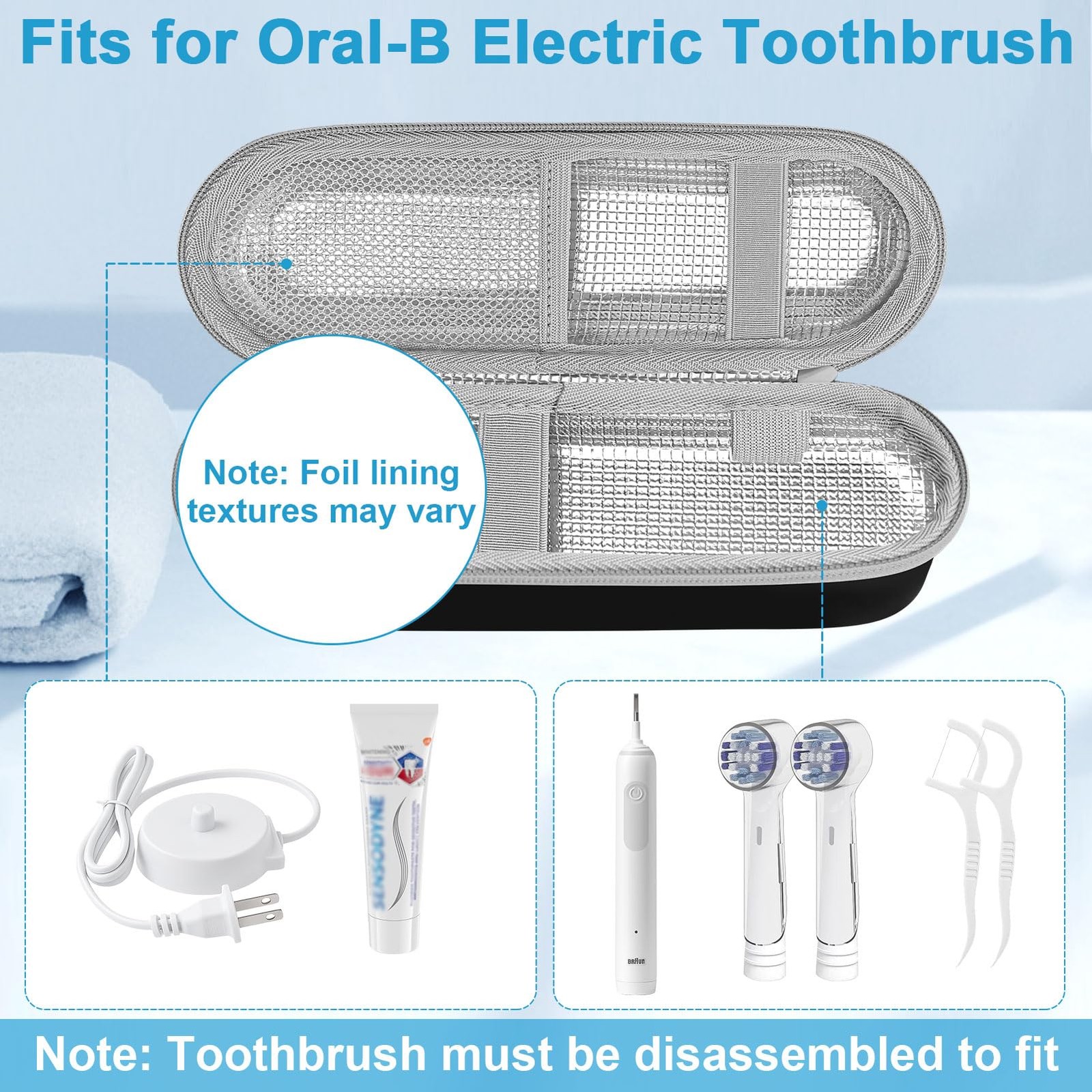 Electric Toothbrush Travel Case - Hard EVA Protective Holder for Oral B/Oral-B P