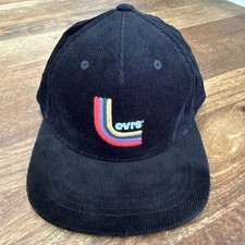 Vintage Levi s Black Corduroy Hat Cap SnapBack Adjustable