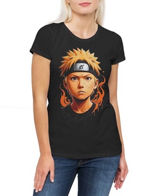 Anime Ninja Portrait Damen T-Shirt Shinobi System Naruto Dattebayo Sakura Haruno