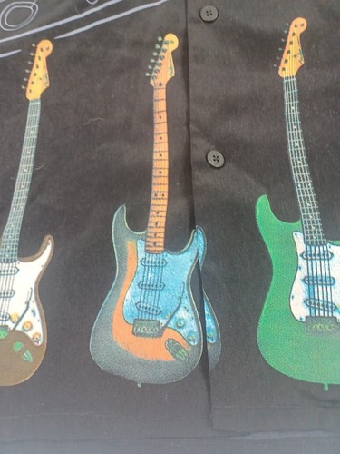 New Fender DaVinci Shirt Mens XL Black Guitar Stratocaster Button Up Music Music - Picture 8 of 14