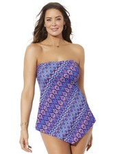 Swimsuits for All Scarf Bandeau Longer Length Tankini Set