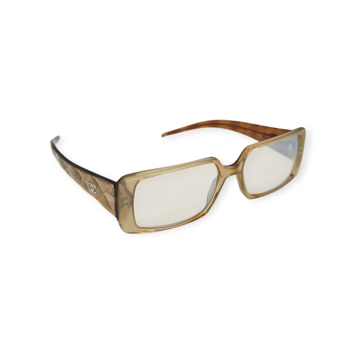 Vintage Chanel Italy Brown Gradient Rectangular Sunglasses 5045B C