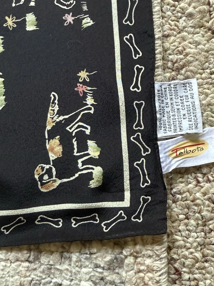 Bufanda Talbots 100 % seda estampado perro Foto 3 de 4