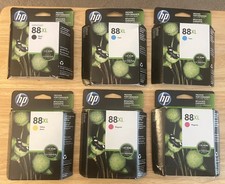 Lot of 6 HP 88 XL Ink Cartridges-Yellow-Black-Magenta-Cyan-Expired-New